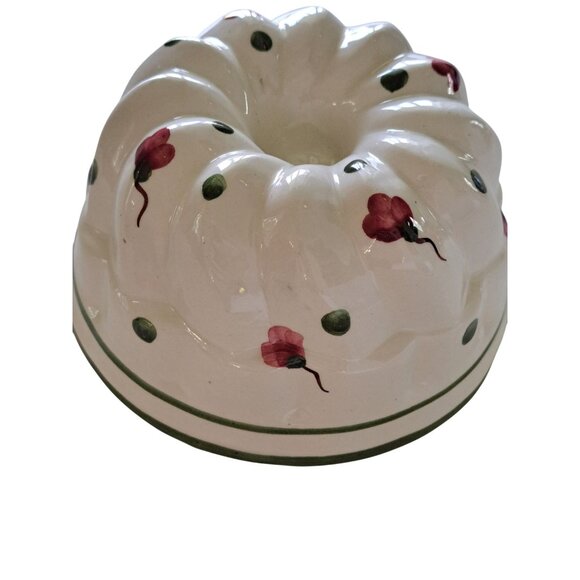 Hand-Painted Ceramic Bundt Mold Made In Italy Wall Hanging Rope 902 Marking Vtg - Picture 1 of 7